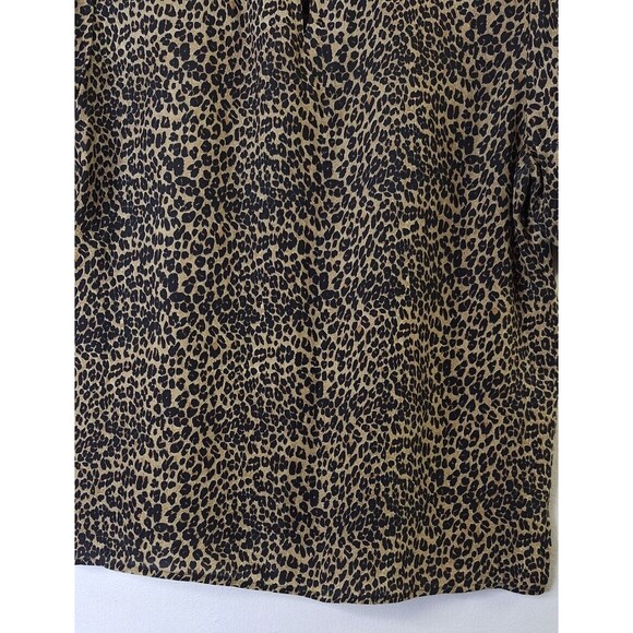 Vtg QUO-SILK 100% Silk Leopard Print Animal Print Top Women's Sz M Cottage Core - Picture 7 of 8
